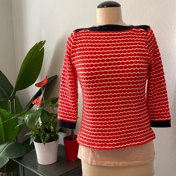 VTG Ruby Red 3/4 Sleeve Body Hugging Sweater- PS - Picture 3 of 7